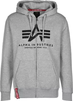 Худи на молнии Alpha Industries, серый