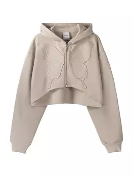Худи на молнии Bershka, цвет Greige