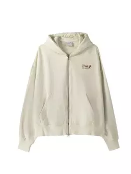 Худи на молнии Bershka, серый