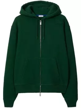 Худи на молнии Burberry, зеленый