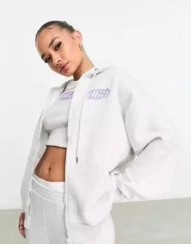Худи на молнии цвета ледяного вереска с логотипом WCA на спине ASOS Weekend Collective
