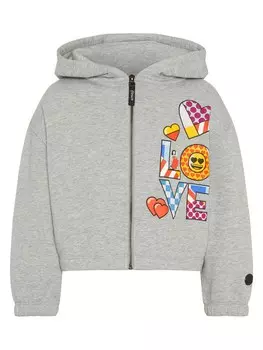 Худи на молнии Emoji, серый