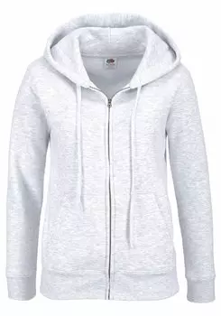 Худи на молнии Fruit Of The Loom, серый