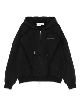 Худи на молнии с эффектом потертости Feng Chen Wang, черный