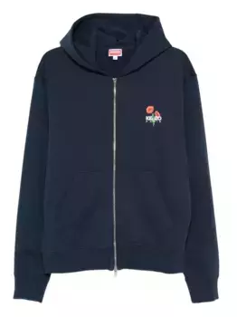 Худи на молнии с цветочной вышивкой KENZO, синий