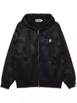 Худи на молнии с камуфляжным узором A BATHING APE, черный