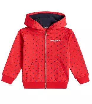 Худи на молнии с логотипом Balmain, мультиколор