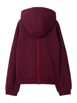 Худи на молнии с логотипом Burberry Kids, красный