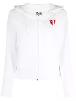 Худи на молнии с логотипом Comme Des Garons Play, белый