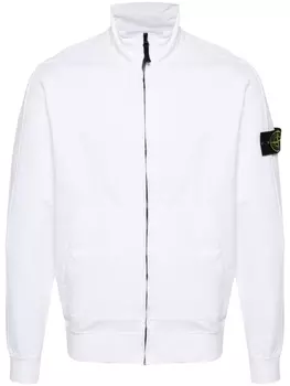 Худи на молнии с логотипом Compass Stone Island, белый