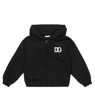Худи на молнии с логотипом Dolce&Gabbana, черный