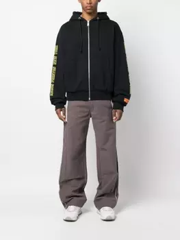 Худи на молнии с логотипом Heron Preston, черный