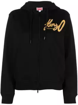 Худи на молнии с логотипом KENZO, черный
