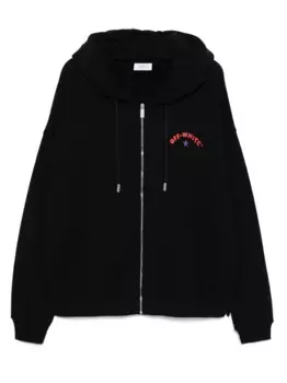 Худи на молнии с логотипом OFF-WHITE, черный