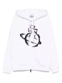 Худи на молнии с логотипом Orb Vivienne Westwood, белый