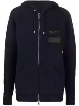 Худи на молнии с нашивкой-логотипом BALMAIN, синий