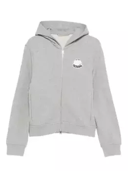 Худи на молнии с нашивкой-логотипом MONCLER, серый
