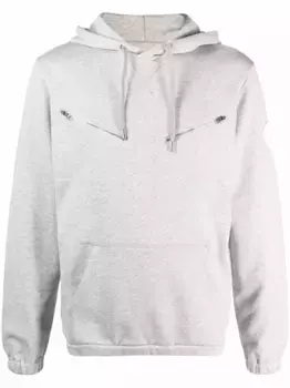 Худи на молнии с нашивкой Skull Alexander McQueen, серый