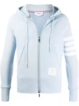 Худи на молнии с полосками 4-Bar THOM BROWNE, синий