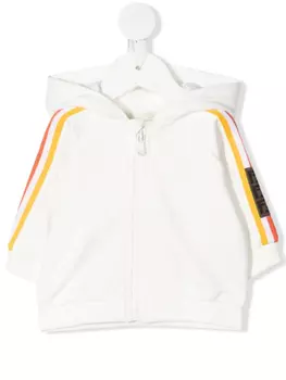 Худи на молнии с полосками Fendi Kids, белый