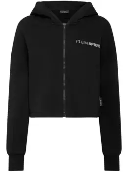 Худи на молнии с принтом Scratch Plein Sport, черный
