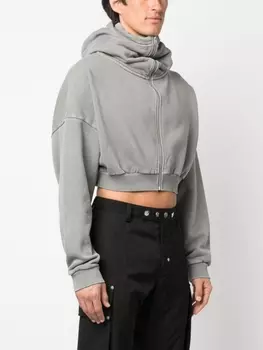 Худи на молнии с воротником-стойкой ENTIRE STUDIOS, серый