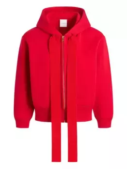 Худи на молнии с вышитым логотипом PATOU, красный