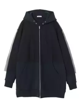 Худи на молнии со вставками из тюля Undercover, синий