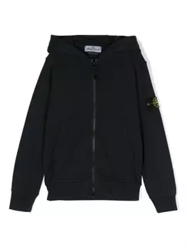 Худи на молнии Stone Island Junior, синий
