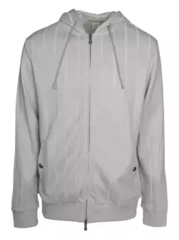 Худи на молнии в полоску Eleventy, нейтральный