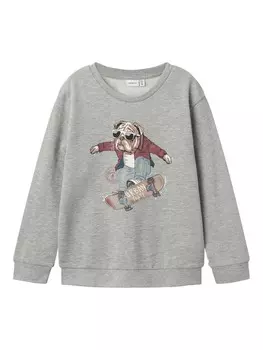 Худи NAME IT Sweatshirt NKMTehogo, пятнистый серый