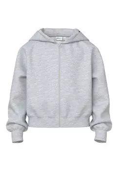 Худи NAME IT Zip-Up Hoodie, светло-серый