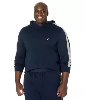 Худи Nautica Big & Tall, Big & Tall Color-Block Ribbed Pullover Hoodie