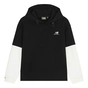 Худи New Balance Logo Hoodie 'Black White', черный