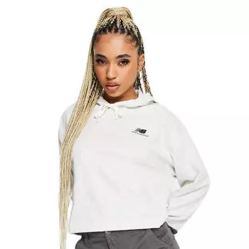 Худи New Balance Unisex Logo Cropped, светло-серый