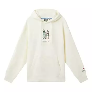 Худи New Balance x Zero Per Zero Printing Casual Sports Round Neck Hoodie 'White', белый