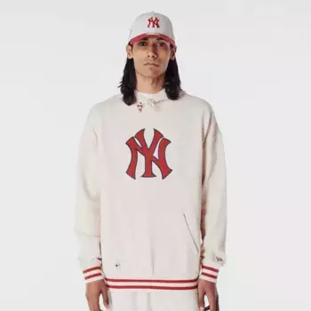 Худи New Era New York Yankees MLB Rib Infill Oversized, бежевый/красный