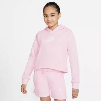 Худи Nike Sportswear Club Fleece High-Low для девочек, розовый