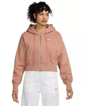 Худи Nike Sportswear Phoenix Fleece Loose Full-zip Crop Hoodie, цвет Rose Gold/Sail