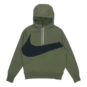Худи Nike Sportswear Swoosh Tech Fleece Contrasting Colors Large, черный/хаки