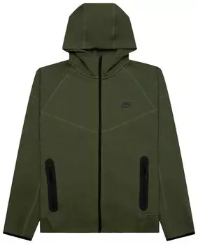 Худи Nike Sportswear Tech Fleece Windrunner Full Zip Hoodie 'Medium Olive/Black', зеленый