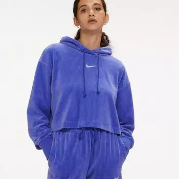 Худи Nike Sportswear Women's Velour Cropped, фиолетовый