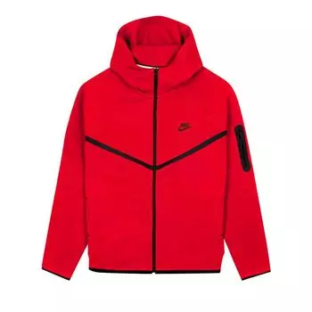 Худи Nike Tech Full Zip Windrunner Hoodie 'Gym Red/Black', красный
