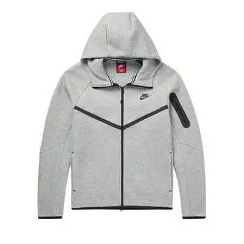Худи Nike Tech Full Zip Windrunner Hoodie 'Dark Grey Heather/Black', серый