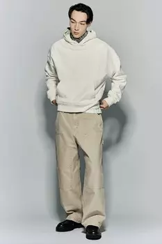 Худи объемного кроя H&M, белый
