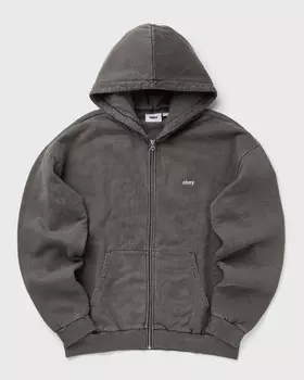 Худи Obey Lowercase Pigment Zip Hoodie, цвет pigment digital black