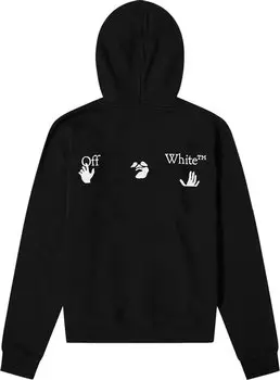 Худи Off-White Big Logo Slim Hoodie 'Black//White', черный