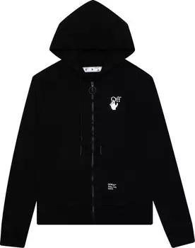 Худи Off-White Carav Arrow Slim Zip Hoodie 'Black/White', черный