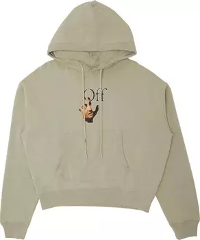 Худи Off-White Carav Hand Over Flatlock Hoodie 'Abbey Stone', серый