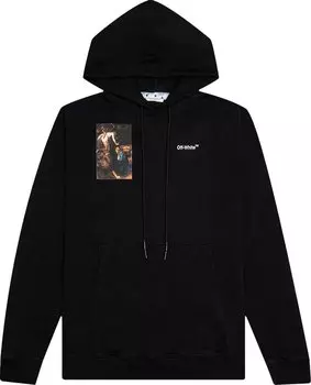 Худи Off-White Caravaggio Lute Slim Hoodie 'Black/White', черный